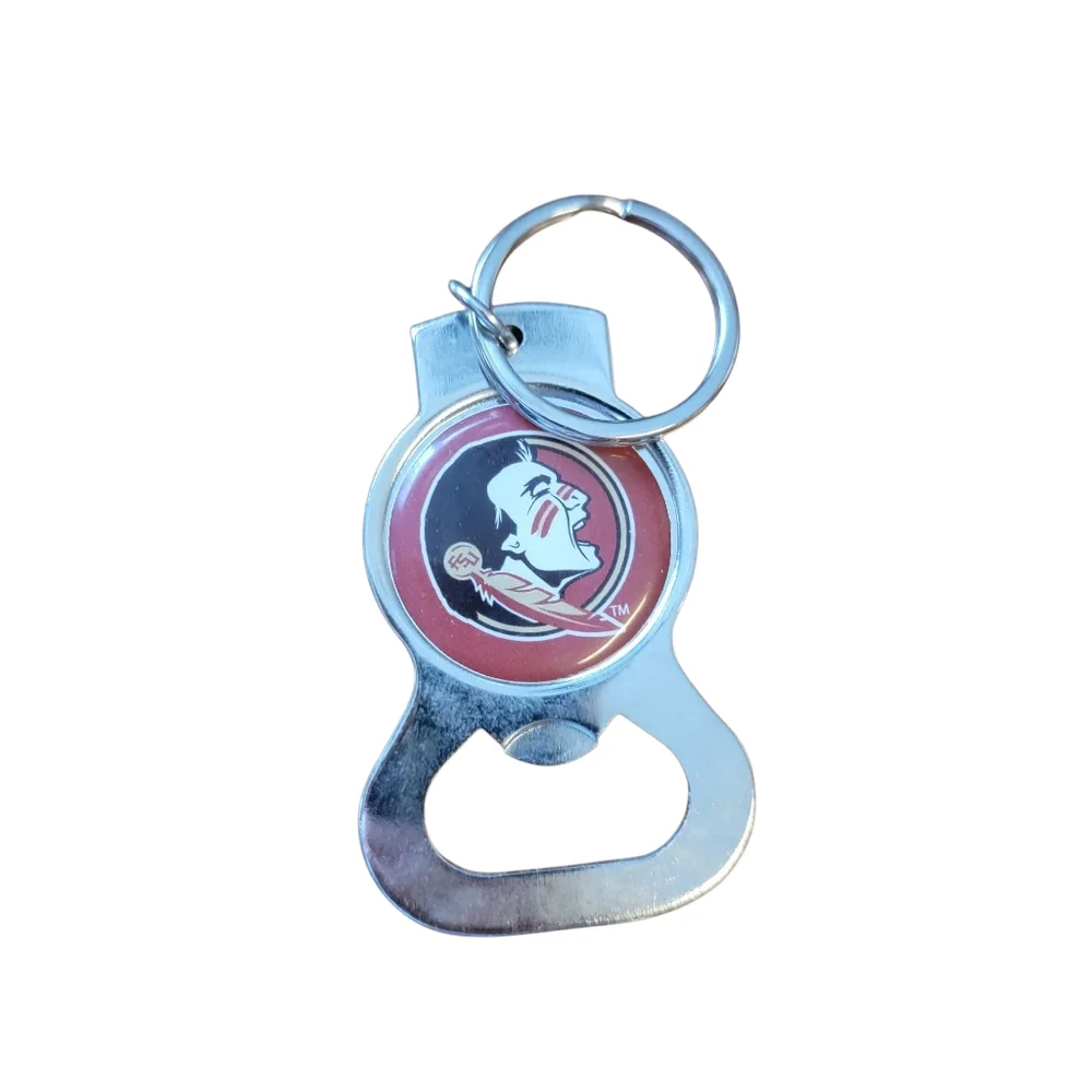 Silver and Red Seminoles  Keychain Bottle Opener